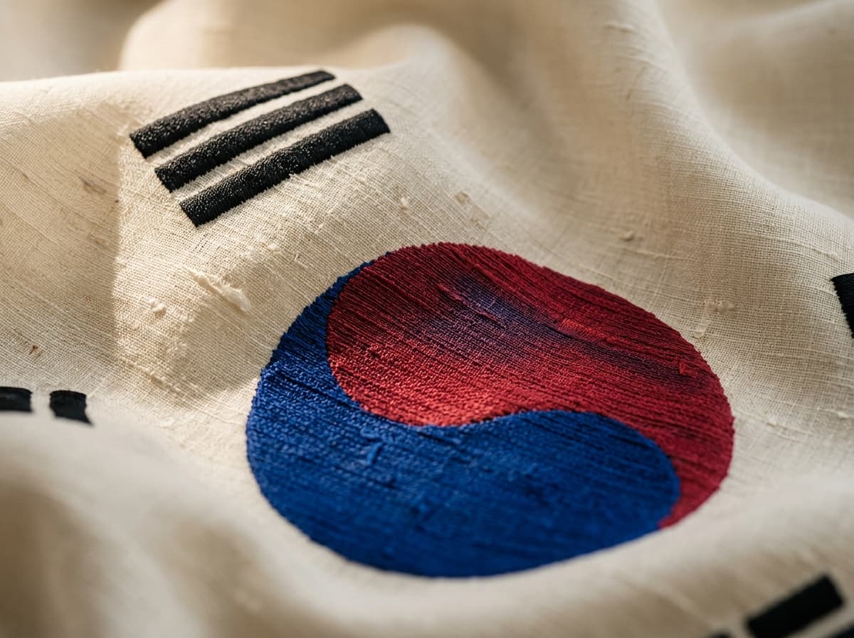Made in Korea - Natural Korean Silk Woven Taegeukgi